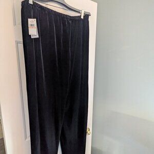 Alex Evenings Womens Black Velvet Full Length Dress Pants - Size 2X NWT